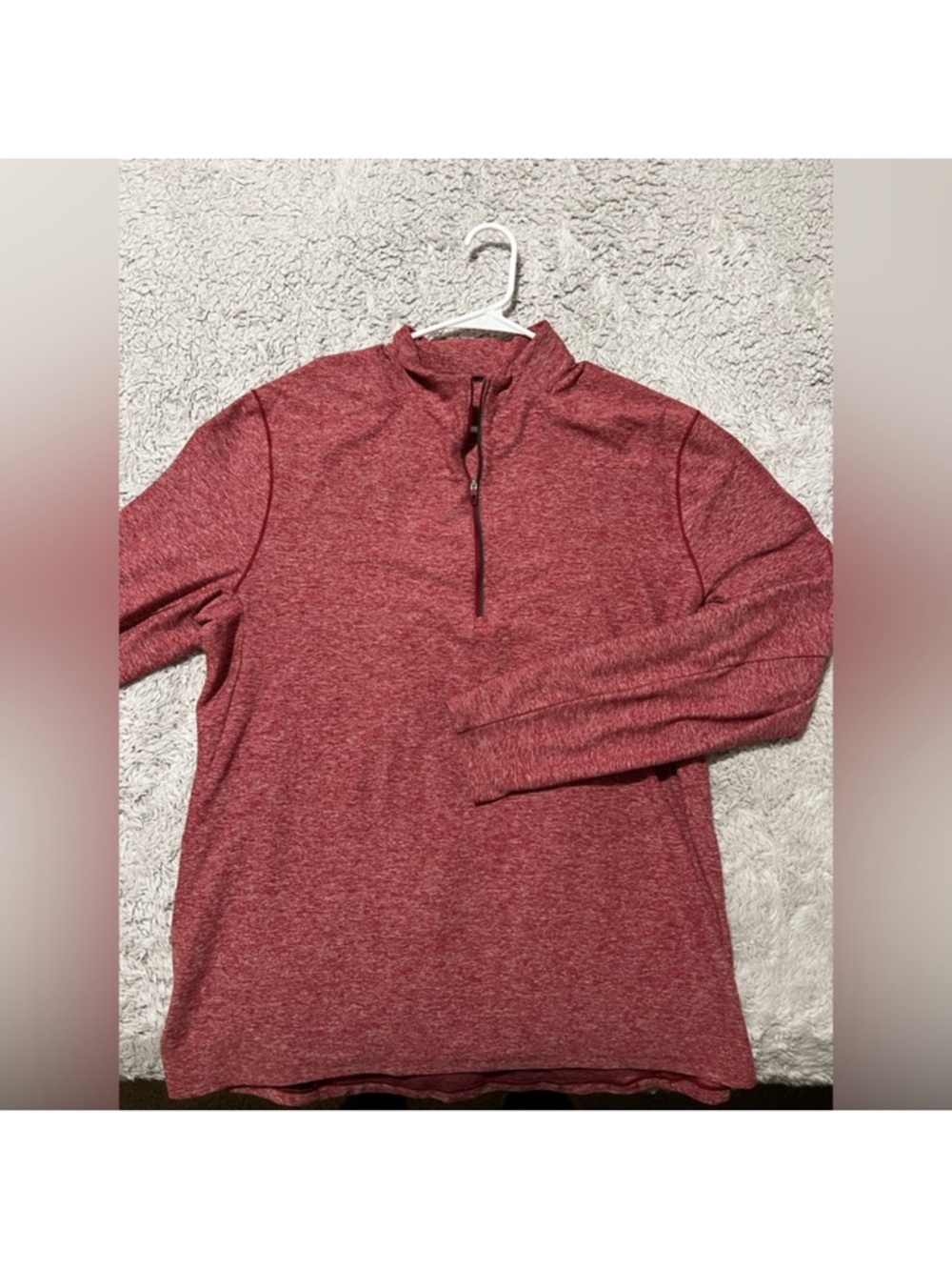 lululemon athletica Men's Heathered Red Quarter-Zip Pullover